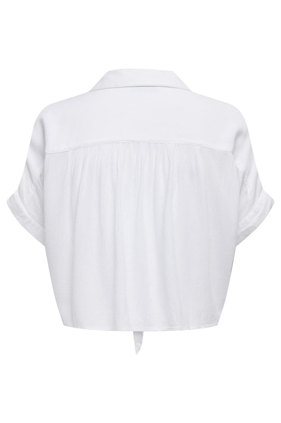 Only - Onlpaula Life S/S Tie Shirt - 4276984 White