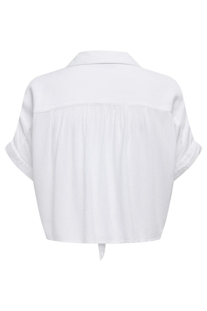 Only - Onlpaula Life S/S Tie Shirt - 4276984 White