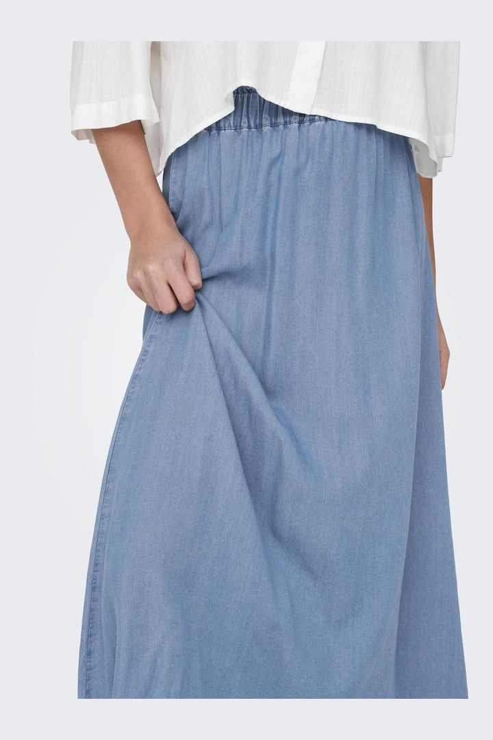Only - Onlpema Venedig Long Skirt Qyt - 4435361 Medium Blue Denim