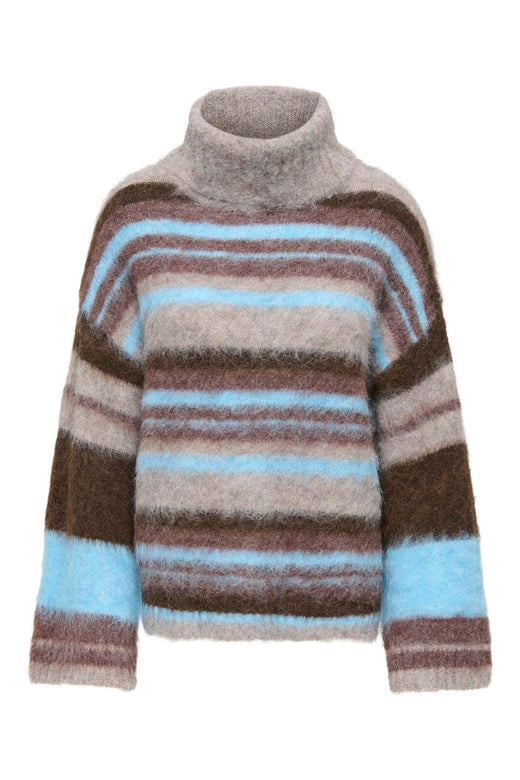 Only - Onlperil Ls Rollneck Knt - 5086395 Taupe Gray Block/Coffee B/Decad C/Blissf B/Mel