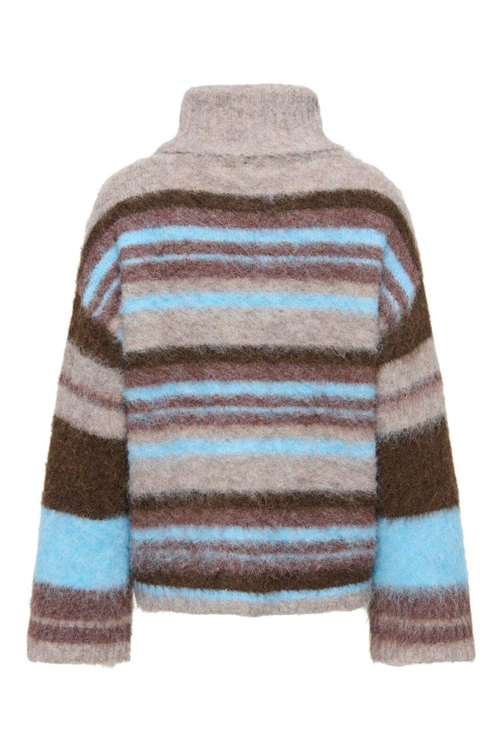 Only - Onlperil Ls Rollneck Knt - 5086395 Taupe Gray Block/Coffee B/Decad C/Blissf B/Mel