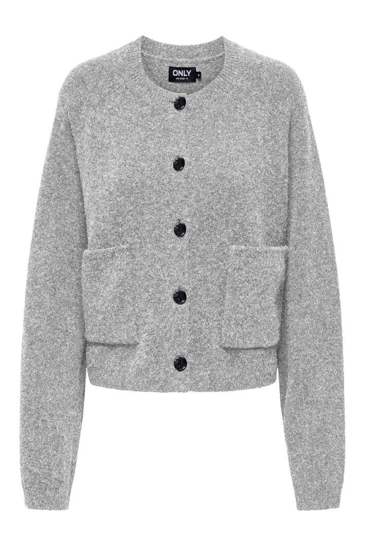 Only - Onlpiemonte L/S Cardigan Knt - 4857994 Light Grey Melange Cardigans 