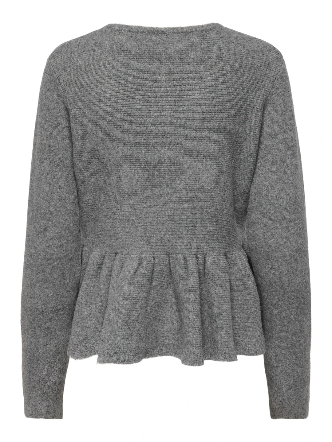 Only - Onlpiruet Ls Peplum Cardigan Knt - 4994972 Light Grey Melange Dtm Button Cardigans 