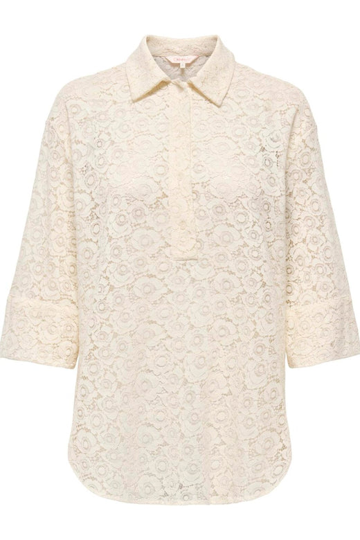 Only - Onlrao 3/4 Lace Shirt - 4963302 Birch Skjorter 