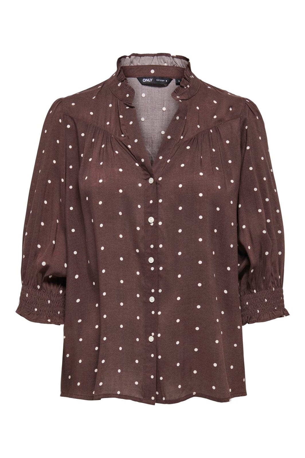 Only - Onlraya 3/4 Shirt - 5096811 Deep Mahogany Dots