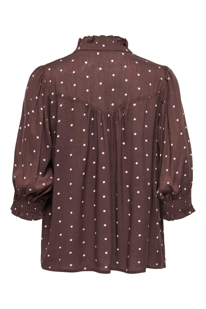 Only - Onlraya 3/4 Shirt - 5096811 Deep Mahogany Dots