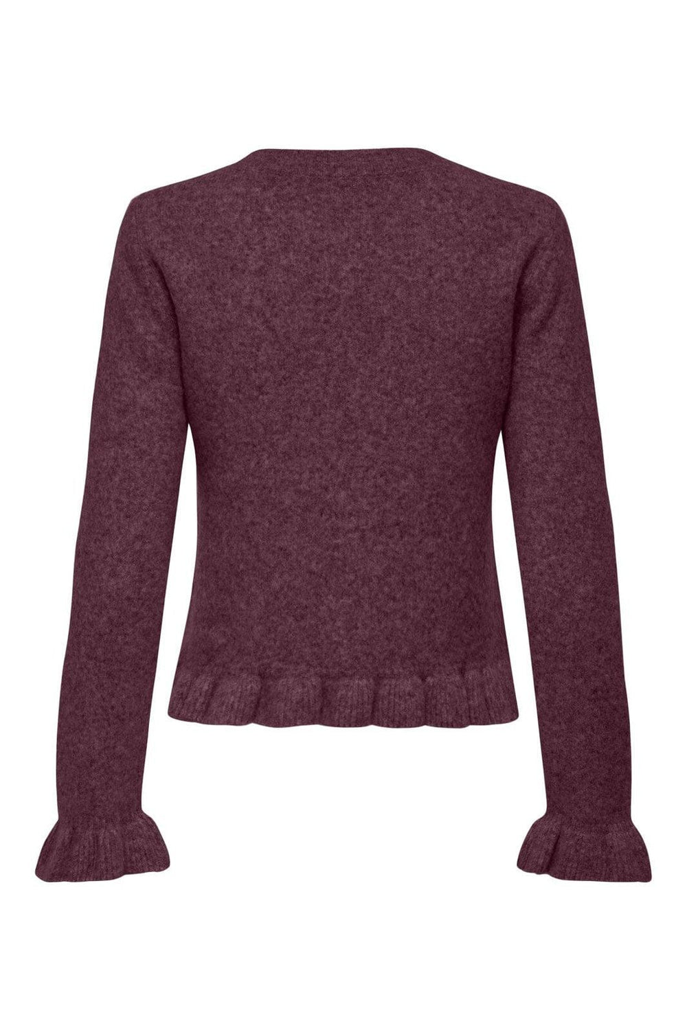 Only - Onlrima Life Ls Frill Butto Cardi Knt - 4953522 Burgundy Dtm Button