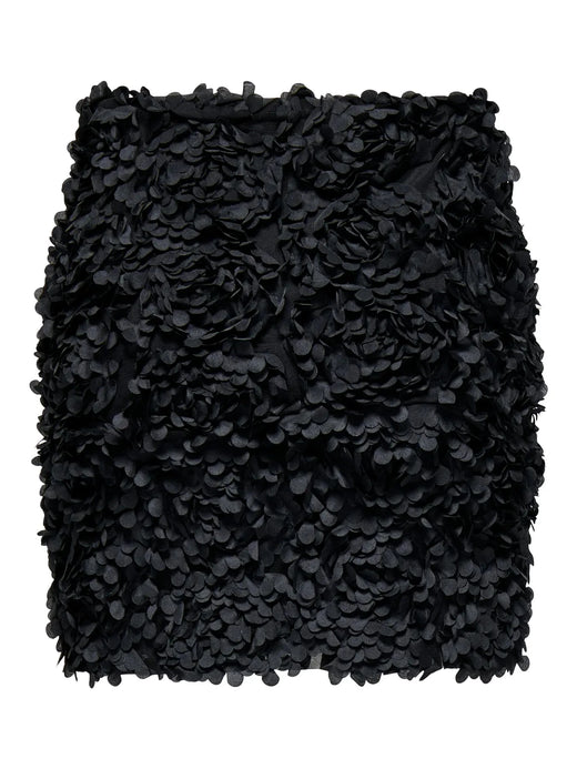 Only - Onlrosebloom Short Skirt - 4913284 Black Rose Flower (Black) Nederdele 