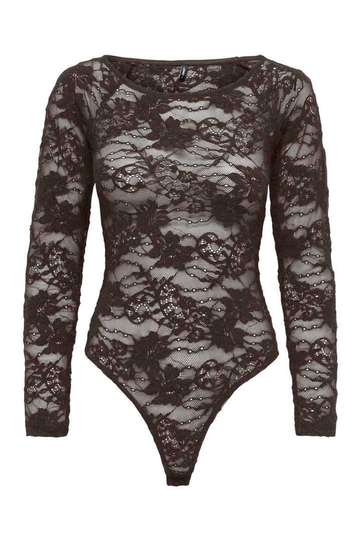 Only - Onlrue L/S Lace Bodystocking - 5171030 Coffee Bean