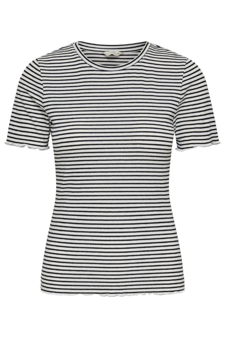Only - Onlsaga O-Neck S/S Top - 5066462 Cloud Dancer Black T-shirts 