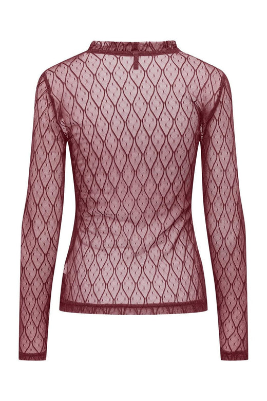 Only - Onlsalina L/S Lace Top - 4928592 Cabernet