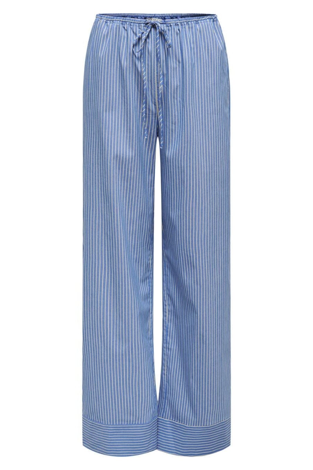 Only - Onlsalvi Wide Stripe Pant - 4465608 Blue Yonder Double Cream Bukser 