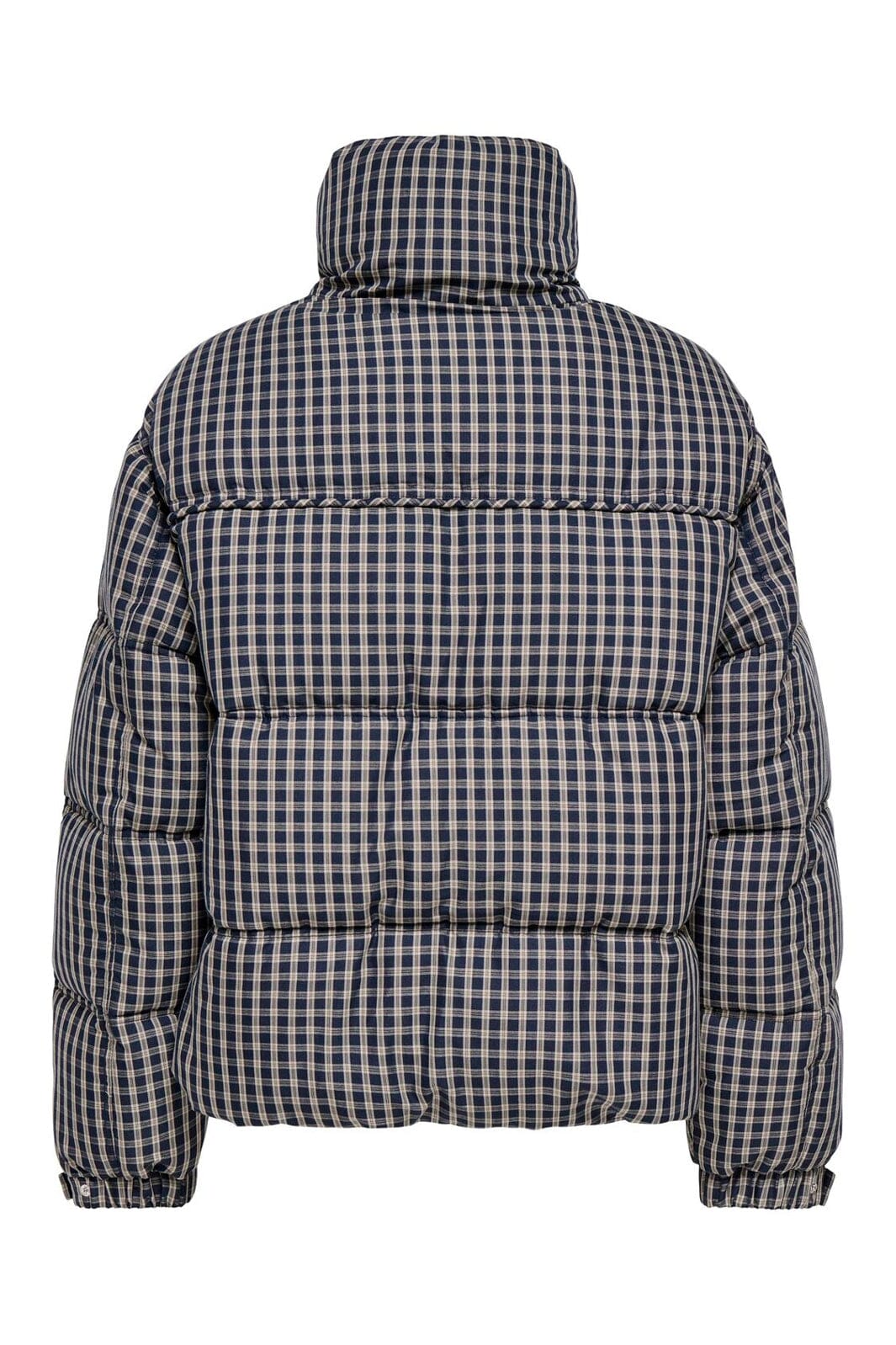 Only - Onlserena Check Puffer Jacket - 5165368 Chipmunk Blue And Off White Check