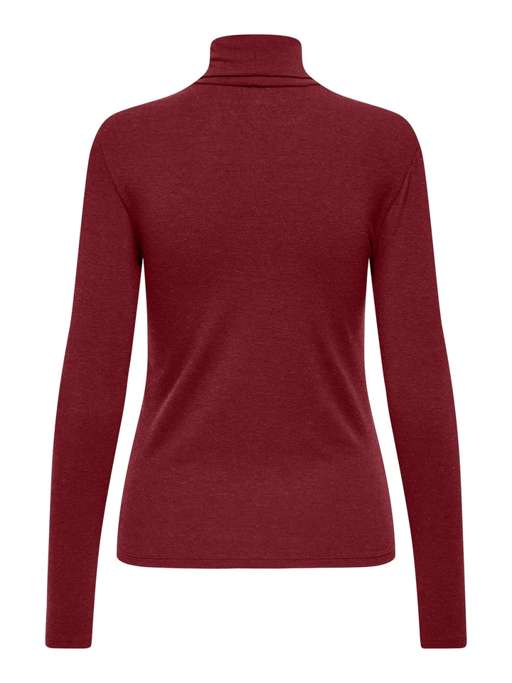 Only - Onlsia L/S Roll Neck Top Box - 4891631 Black Coffee Melange Toppe 