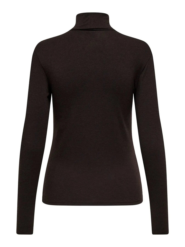 Only - Onlsia L/S Roll Neck Top Box - 4928790 Cabernet Melange Toppe 