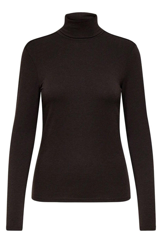 Only - Onlsia L/S Roll Neck Top Box - 4928790 Cabernet Melange Toppe 