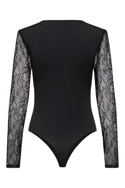 Only - Onlsia V-Neck L/S Lace Body Acc - 4863296 Black