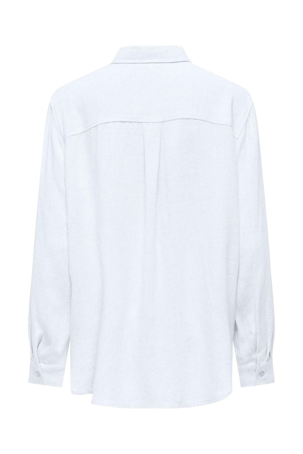 Only - Onlsiesta L/S Linen Bl Ovs Shirt - 4529241 Bright White