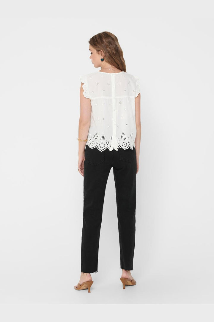 Only - Onlsilla S/L Frill Top - 3454773 Cloud Dancer