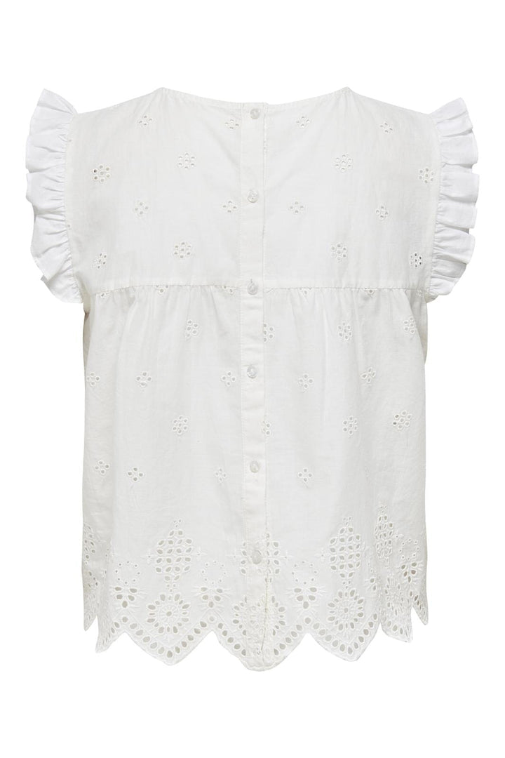 Only - Onlsilla S/L Frill Top - 3454773 Cloud Dancer