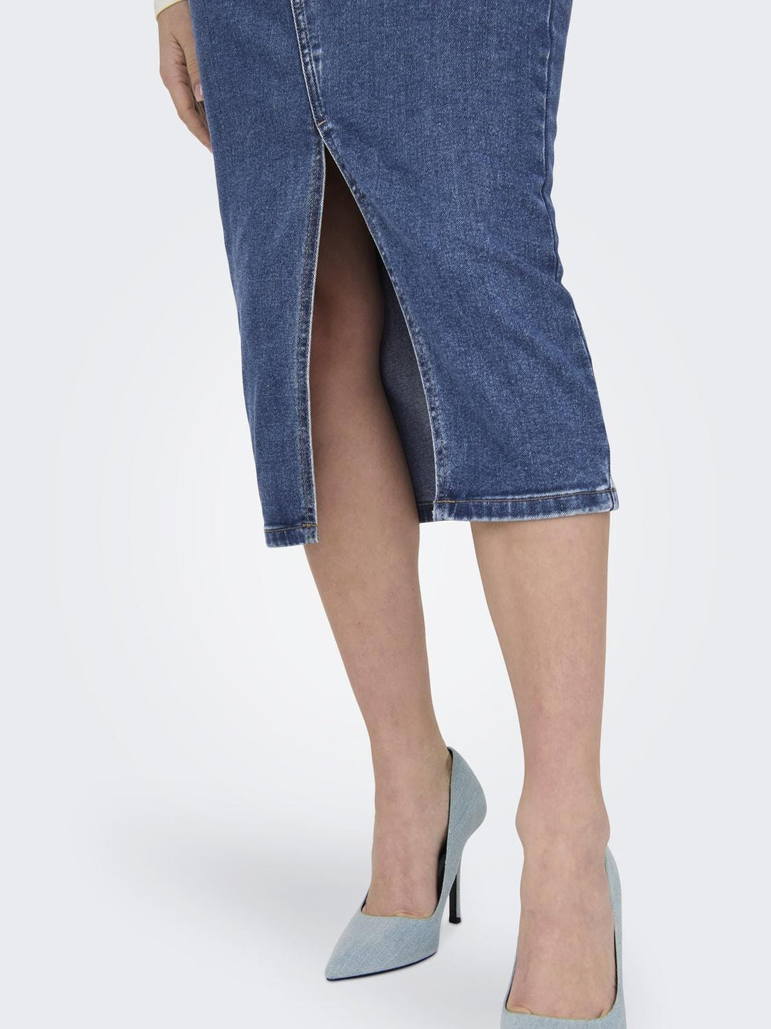 Only - Onlsiri Front Slit Skirt Gua - 4507660 Medium Blue Denim Nederdele 