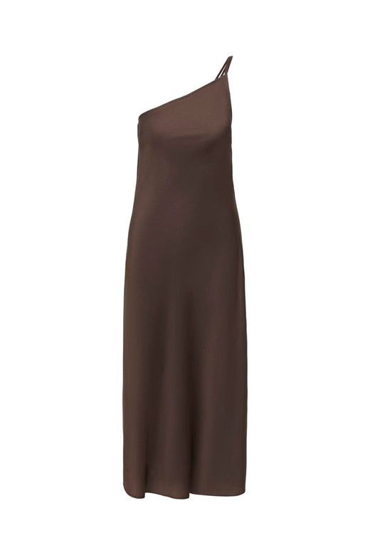 Only - Onlskye Chigo One Shoulder Dress - 5102292 Chocolate Brown
