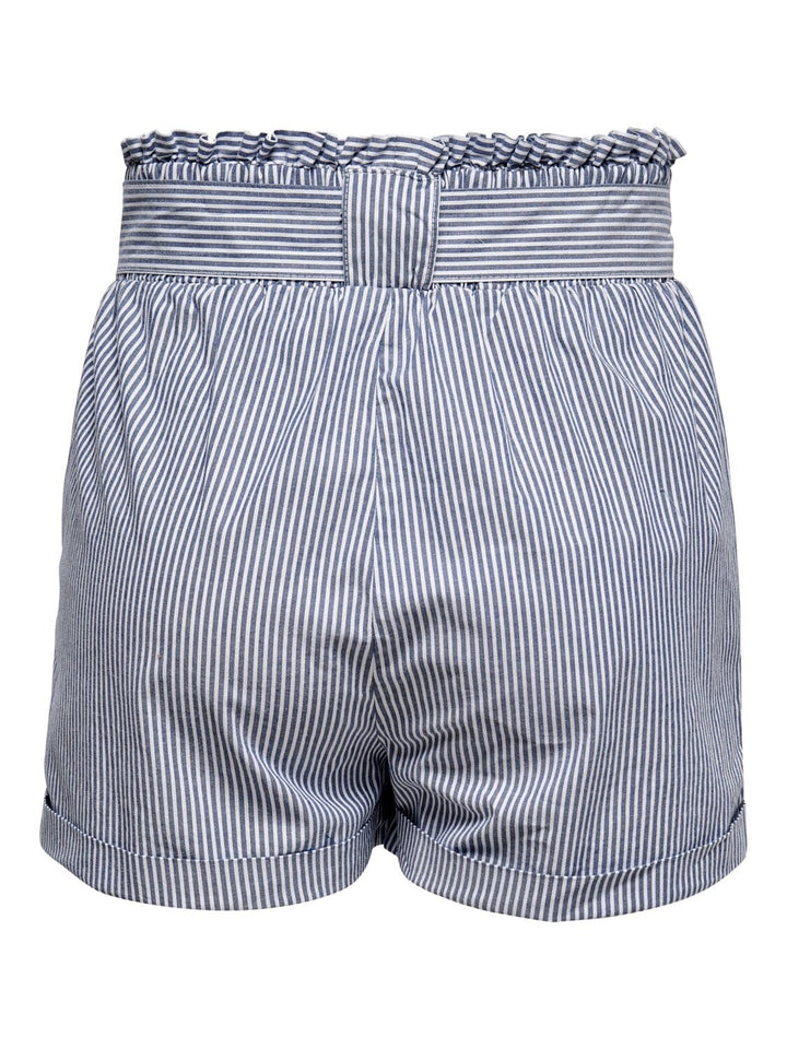 Only - Onlsmilla belt shorts - Medium Blue Den/W/STRIPES Shorts 