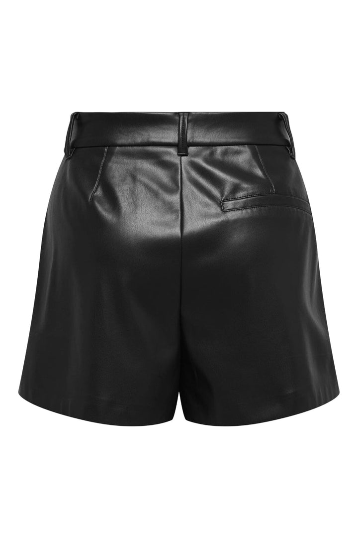 Only - Onlsmooth Faux Lea Shorts Cc - 4854152 Black