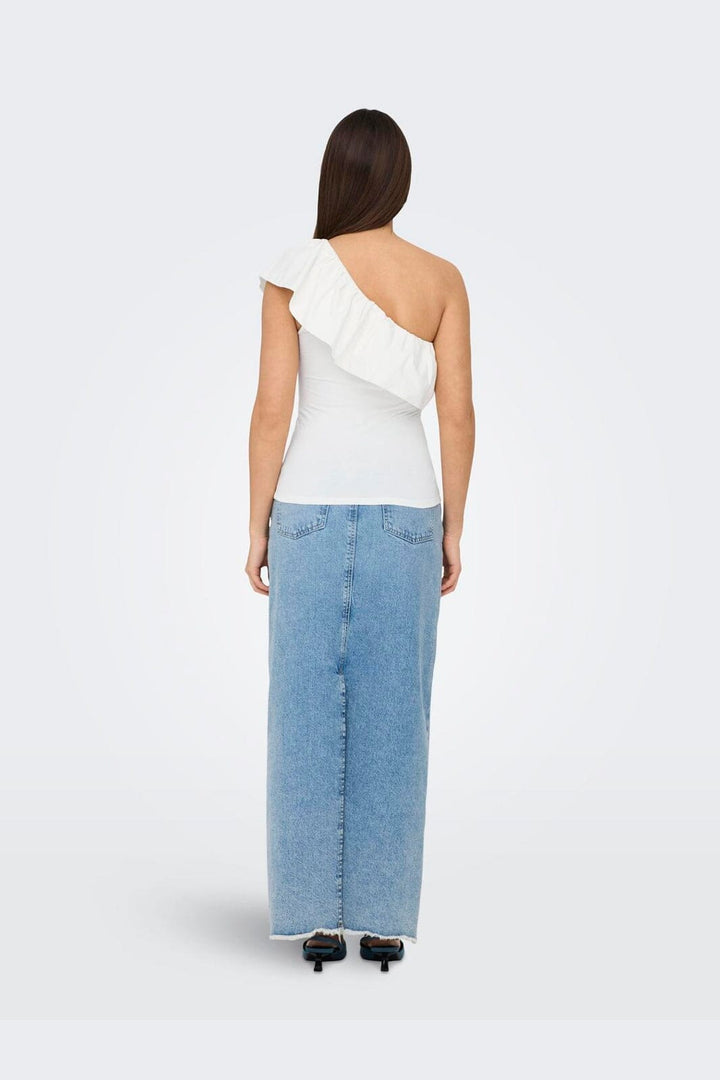 Only - Onlsoffy One Shoulder Mix Top Box - 4738733 Cloud Dancer