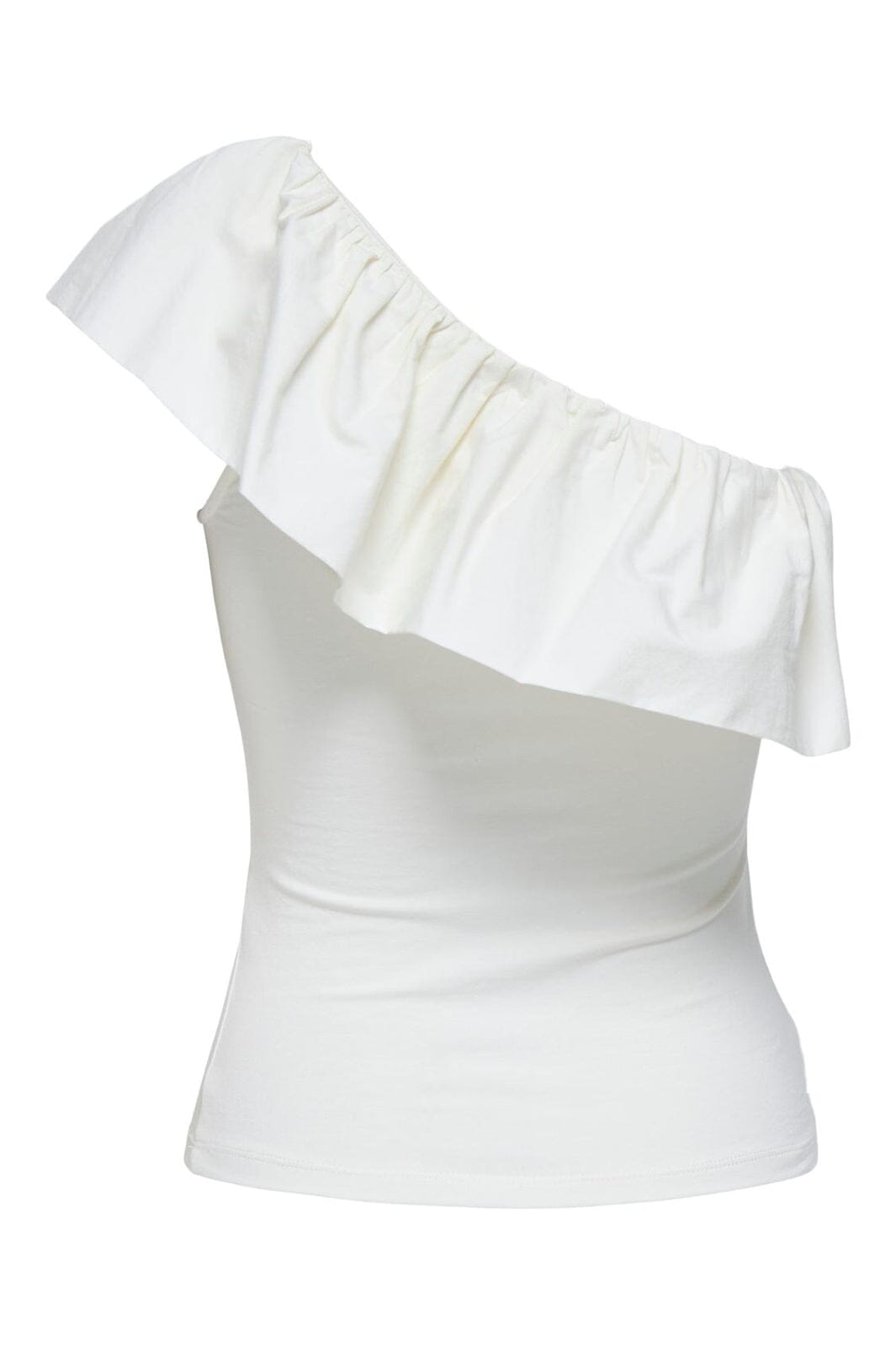 Only - Onlsoffy One Shoulder Mix Top Box - 4738733 Cloud Dancer