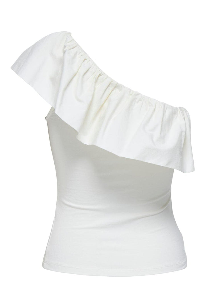 Only - Onlsoffy One Shoulder Mix Top Box - 4738733 Cloud Dancer