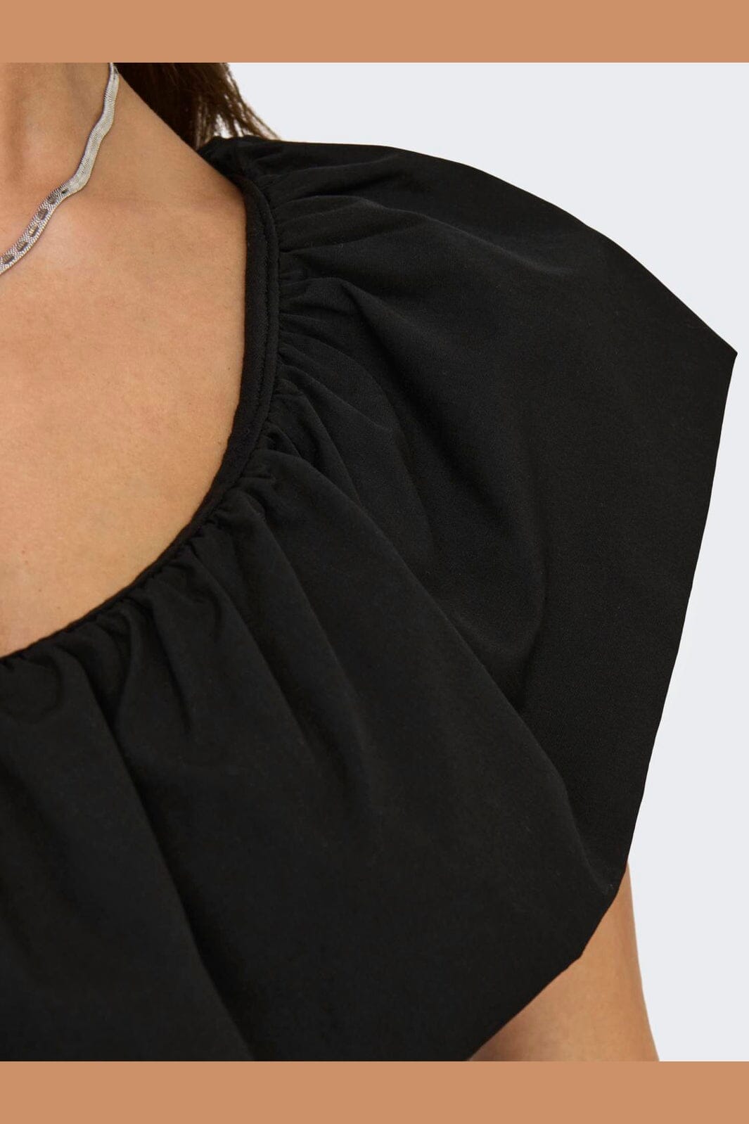 Only - Onlsoffy One Shoulder Mix Top Box - 4793763 Black