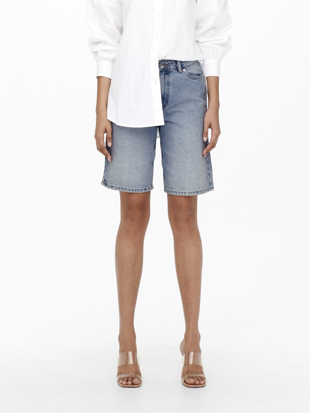 Only - Onlsonny hw wide dnm shorts - Light Blue Denim Shorts 