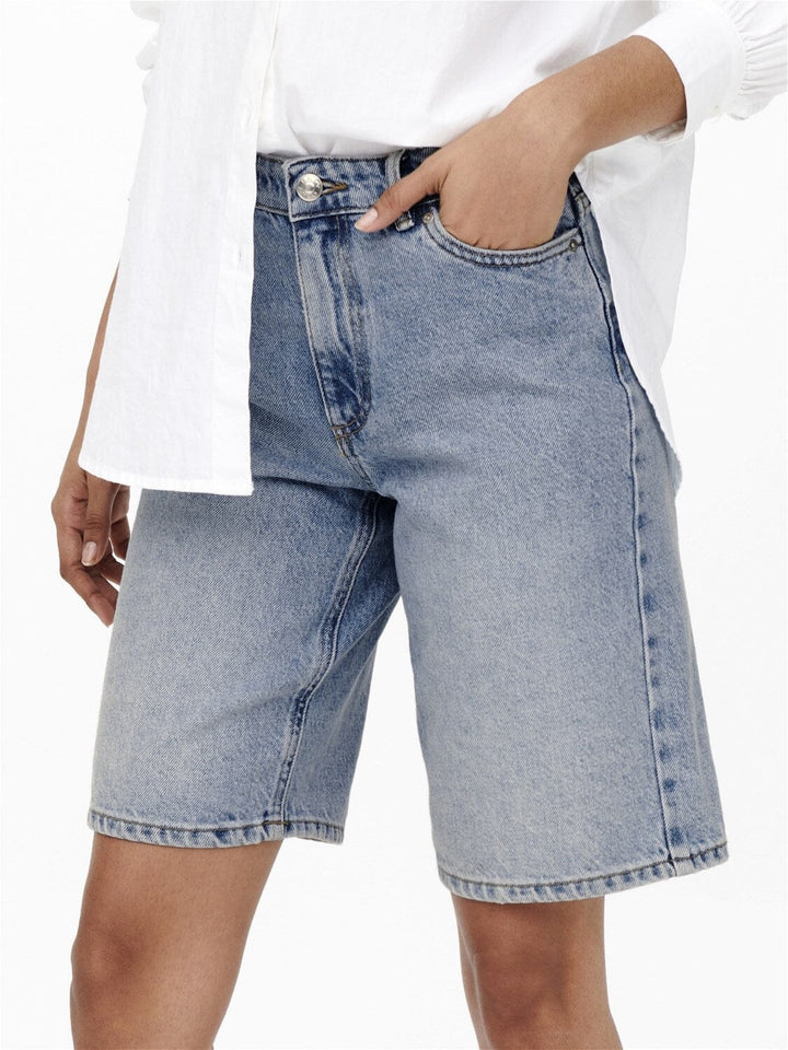 Only - Onlsonny hw wide dnm shorts - Light Blue Denim Shorts 