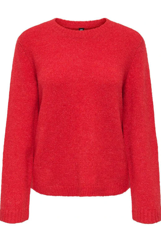Only - Onlsophie Ls O-Neck Bf Knt - 5184558 Barbados Cherry Melange Strikbluser 