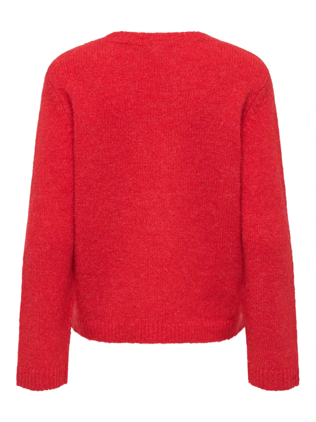 Only - Onlsophie Ls O-Neck Bf Knt - 5184558 Barbados Cherry Melange Strikbluser 