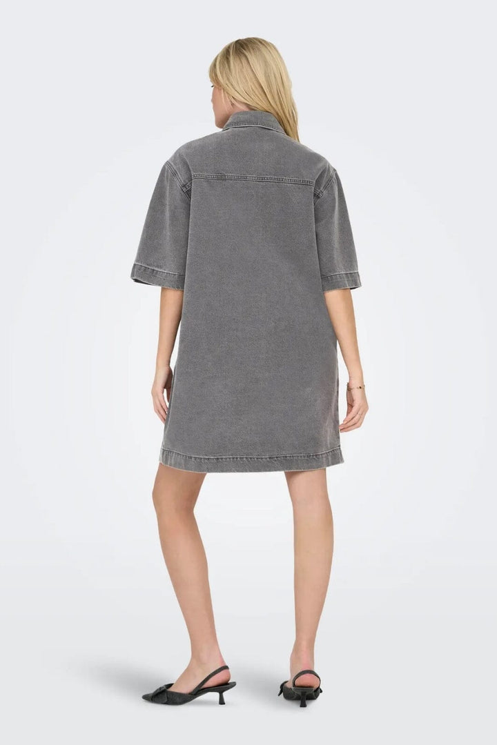 Only - Onlsophie S/S Oversize Dress Sik 15327766 - 4730992 - Medium Grey Denim