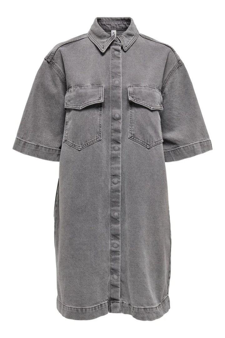 Only - Onlsophie S/S Oversize Dress Sik 15327766 - 4730992 - Medium Grey Denim