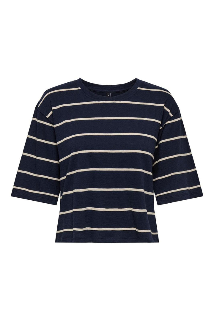 Only - Onlsummer S/S Boxy Top - 4749825 Navy Blazer Pumice Stone