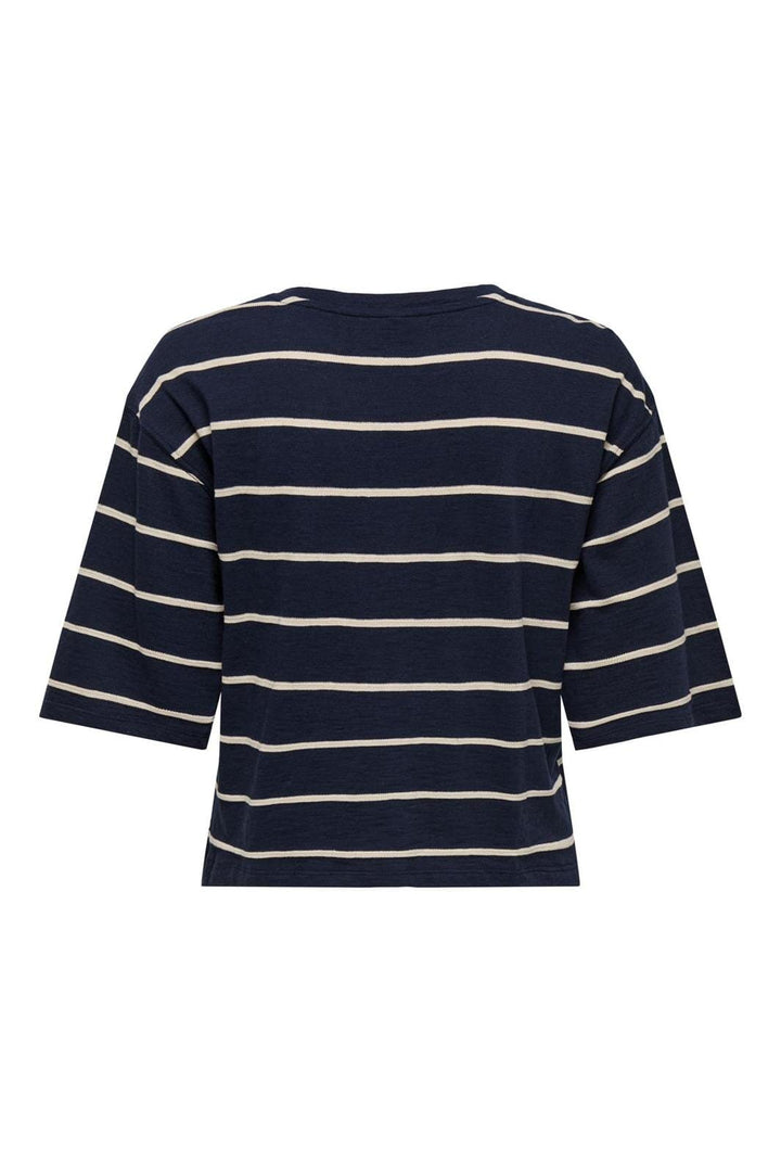 Only - Onlsummer S/S Boxy Top - 4749825 Navy Blazer Pumice Stone