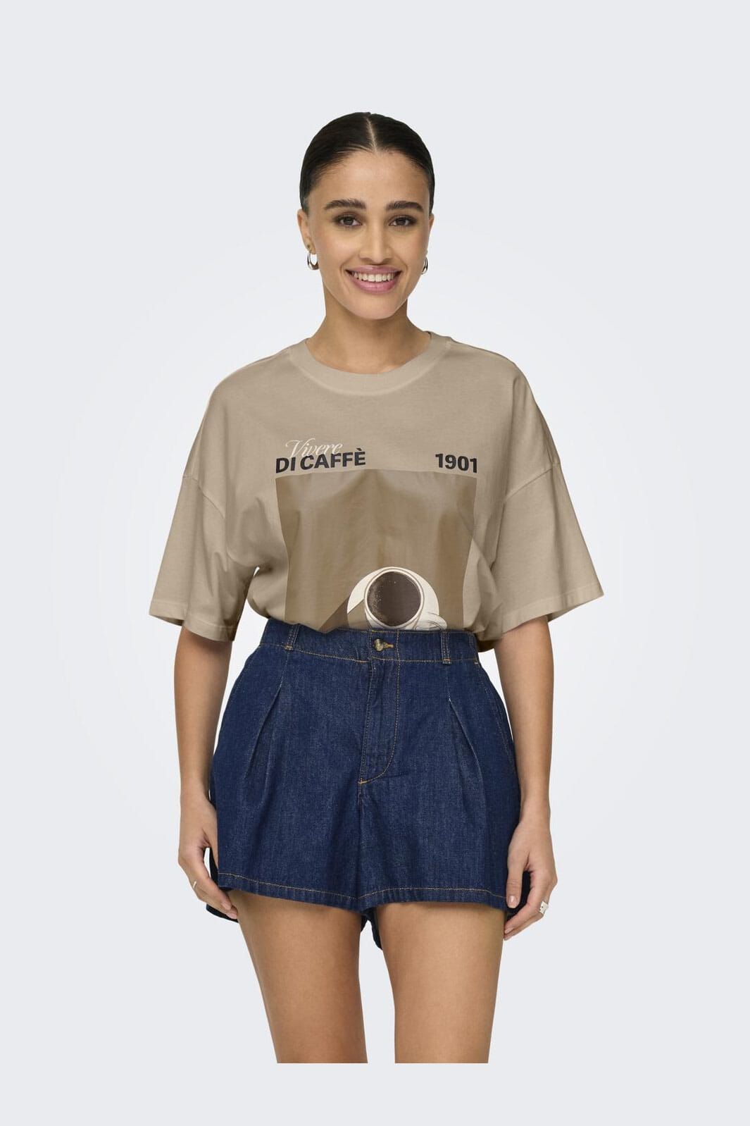 Only - Onlvivvi Life S/S Lovely Top - 4897138 Humus Caffe