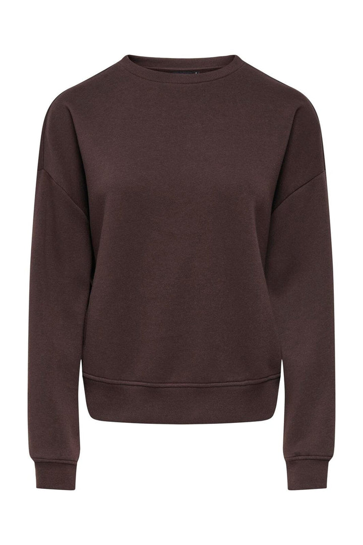 Only - Onlsweat Life L/S Crew Oversize Swt - 5045880 Coffee Bean
