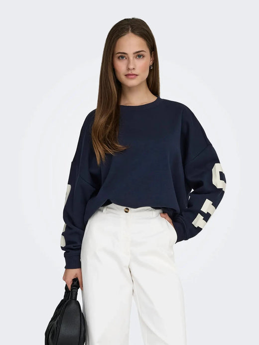 Only - Onlsweat L/S Back/Sleeve Print Swt - 4980943 Night Sky Birch Houston Print Sweatshirts 