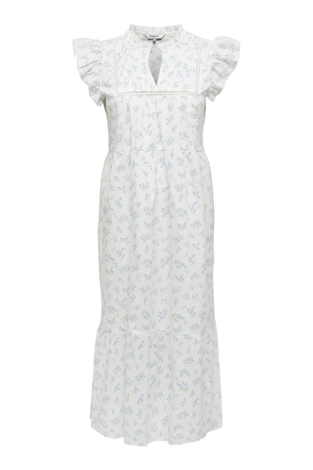 Only - Onltea-Idris S/L Frill Tape Dress - 5014284 Cloud Dancer Wild Bundels Kjoler 