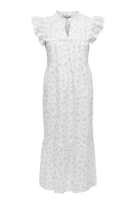 Only - Onltea-Idris S/L Frill Tape Dress - 5014284 Cloud Dancer Wild Bundels Kjoler 