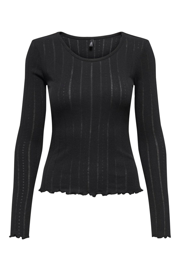 Only - Onltenna O-Neck L/S Top - 4941394 Black