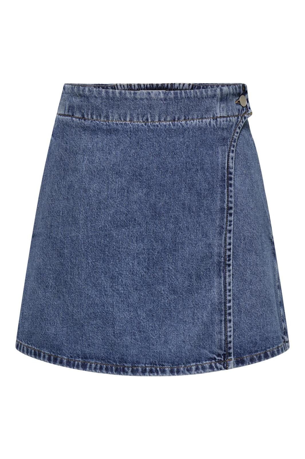 Only - Onlthea Wrap Short Skirt Dot - 4774500 Medium Blue Denim
