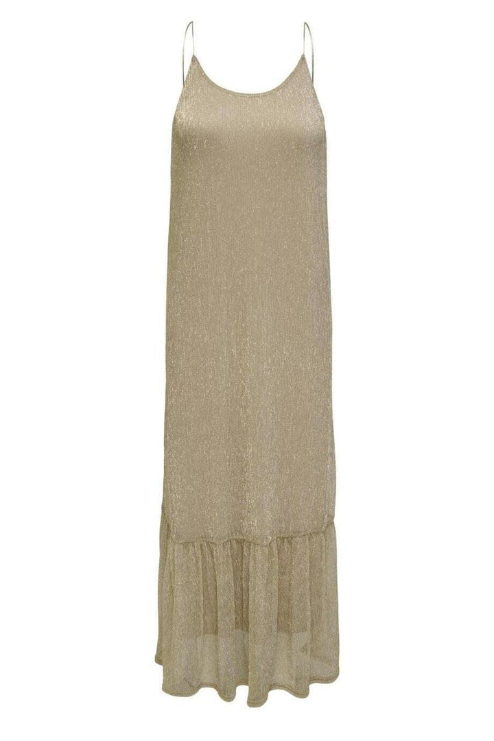 Only - Onltinga S/L Maxi Dress - 4478807 Brown Rice Frosted Almond Glitter