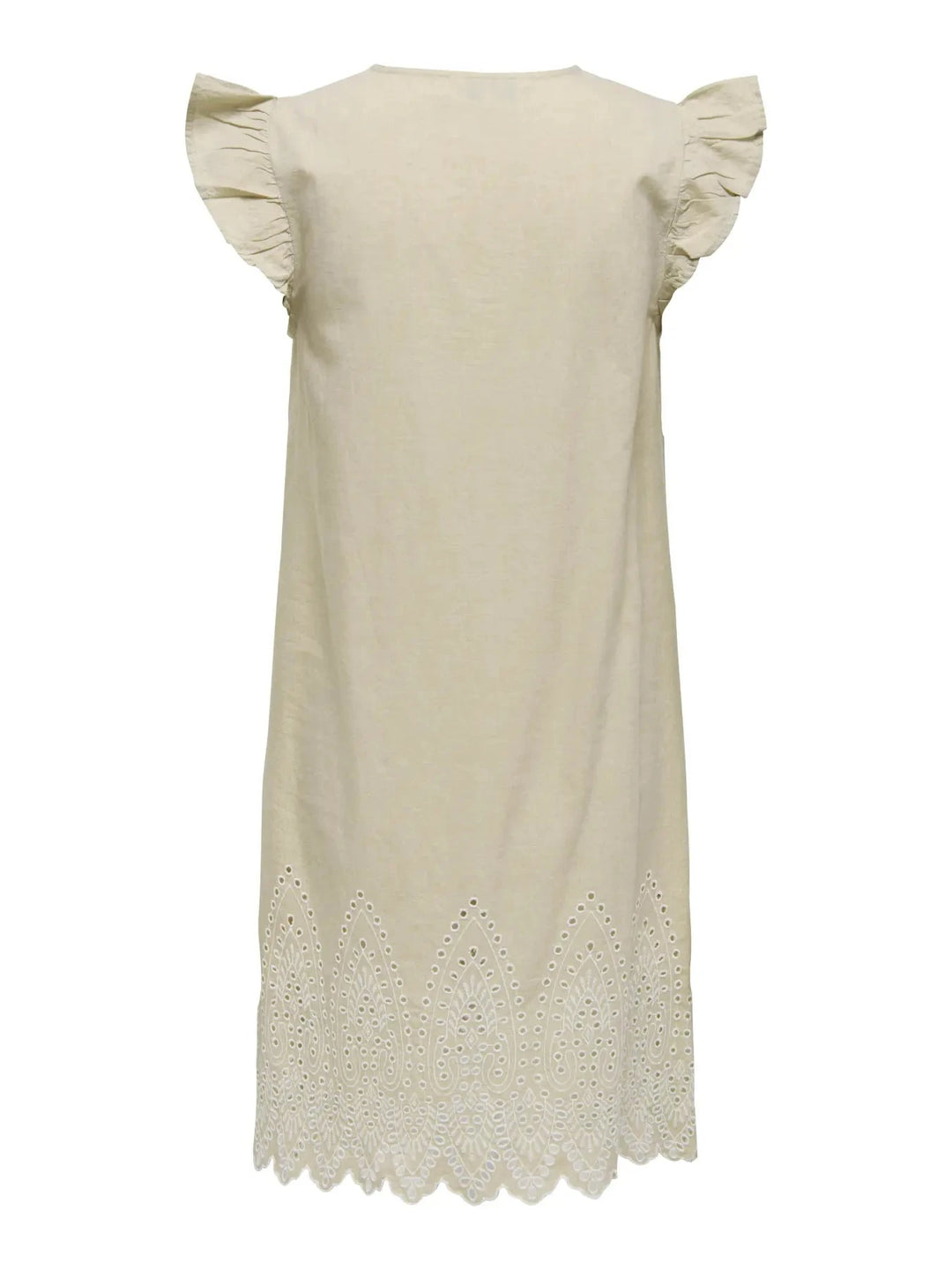 Only - Onltulum Emb S/S Dress - 4961287 Olive Gray Bright White Emb Kjoler 