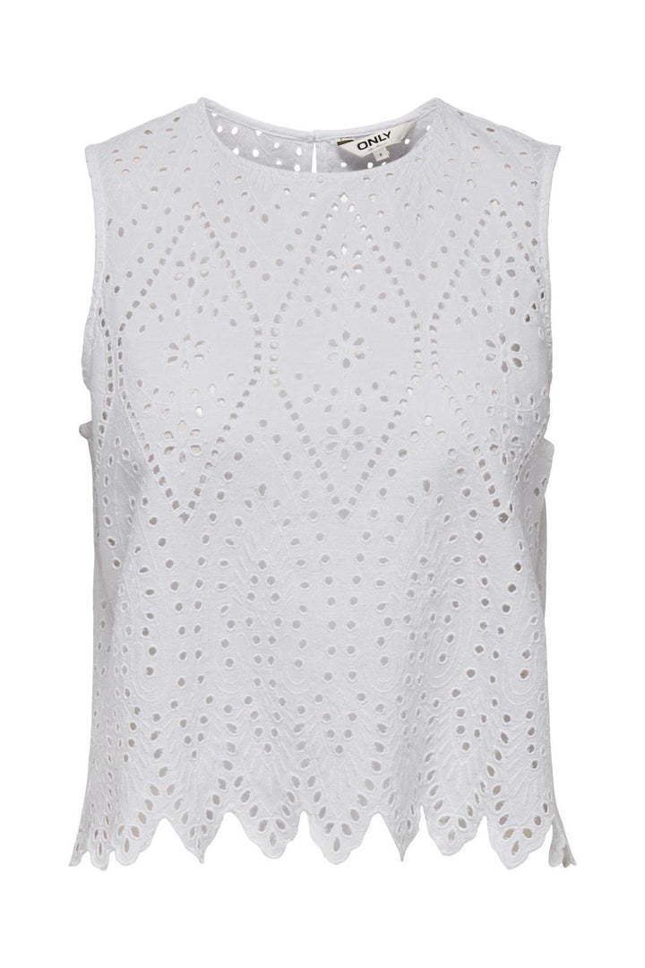 Only - Onltulum Sl Emb Top - 4695468 Bright White Bright White Emb.